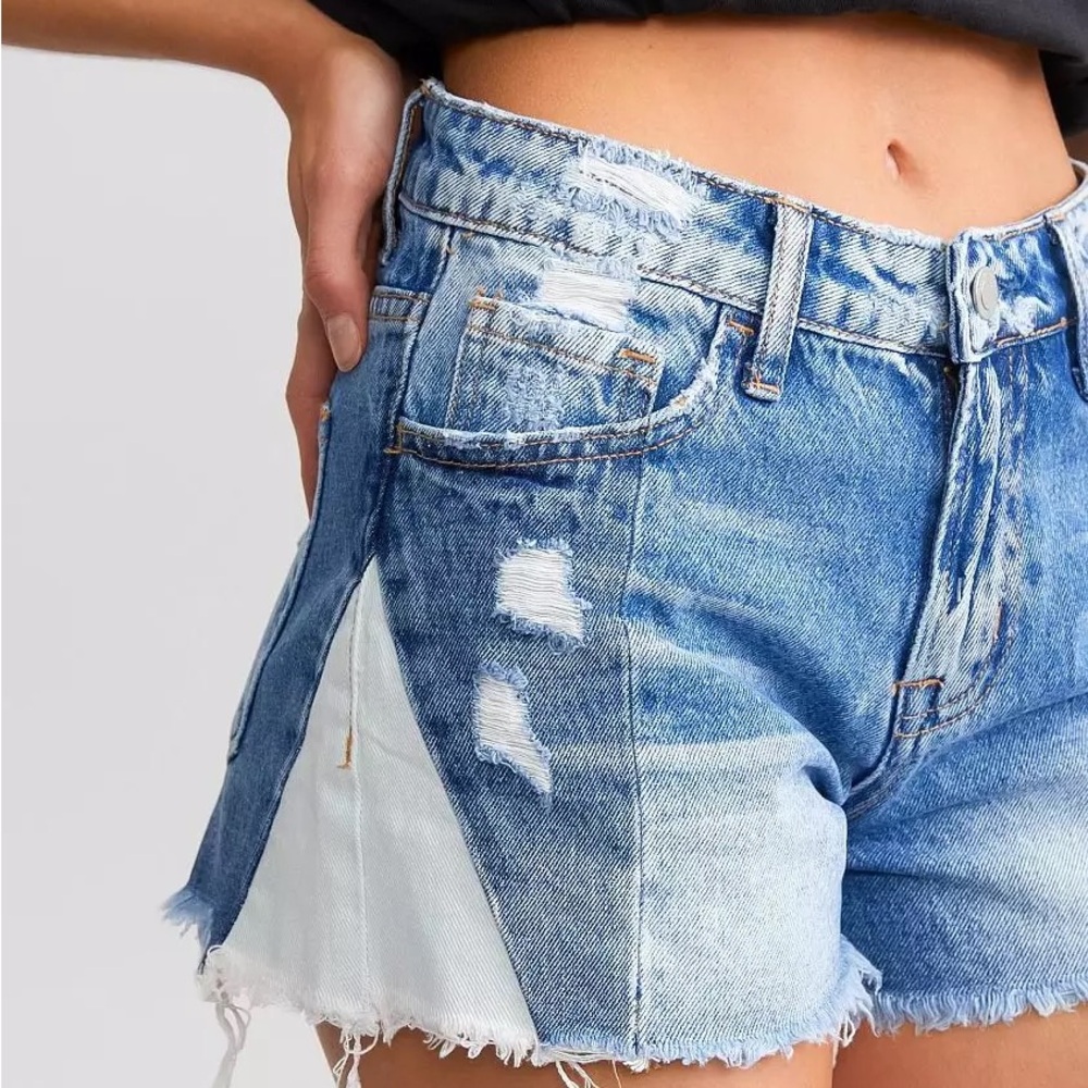 Buckle Bridge by Gly Trendy Distressed Blue Jean Shorts